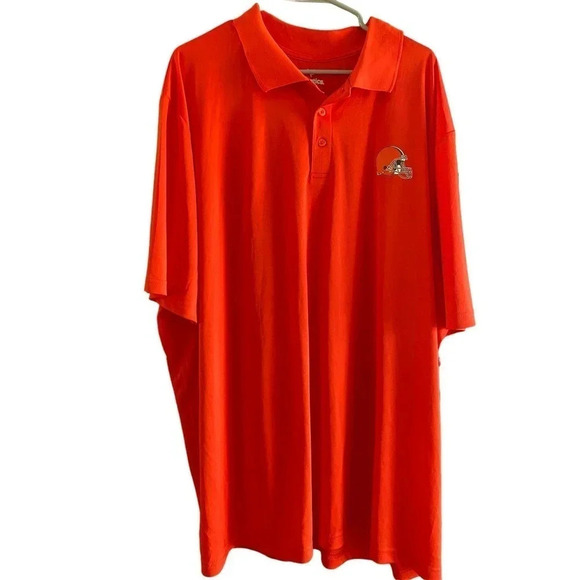 NWT Fanatics Cleveland Browns Men's Orange Polo Shirt Size 4XL - Picture 1 of 6